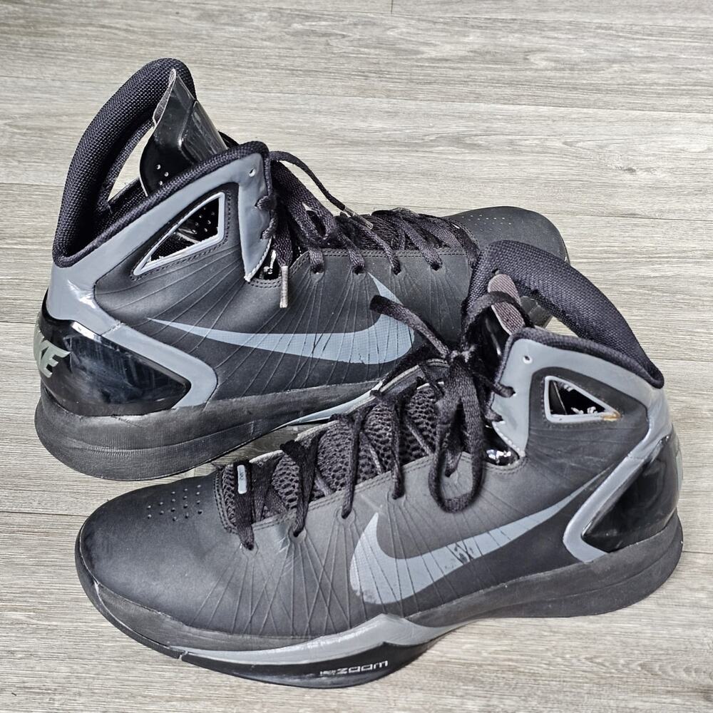 Nike Hyperdunk 2010 Black Metallic Silver Dark Grey Basketball Shoes Men Size 12